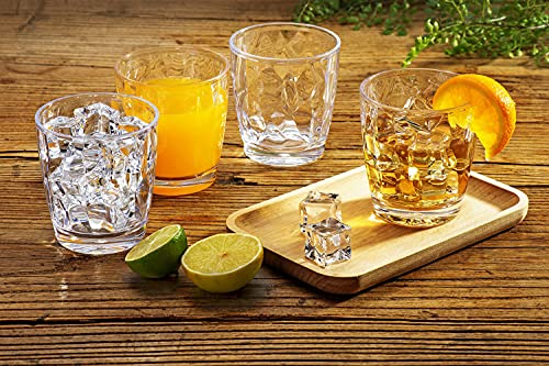 YINJOYI 300ml Clear Plastic Cups Tumblers Water Glasses Reusable Drinking Glassware Picnic Drinkware 4 Set - Image 3