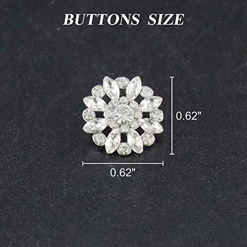 Jerler 10 Pcs Sliver Rhinestone Buttons 16Mm Crystal Embellishments Sew On Clothing Buttons For Decoration And Diy #TOP3