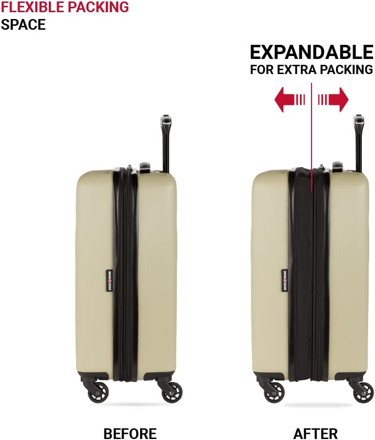 SwissGear 8018 Expandable Luggage, Hard Shell Carry-On Luggage with Spinner Wheels - Image 6