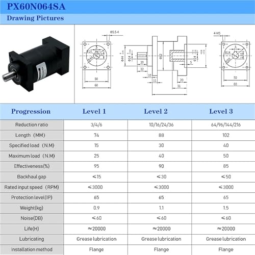Réducteur planétaire Nema 23 pour robotique et motorisation 60 mm