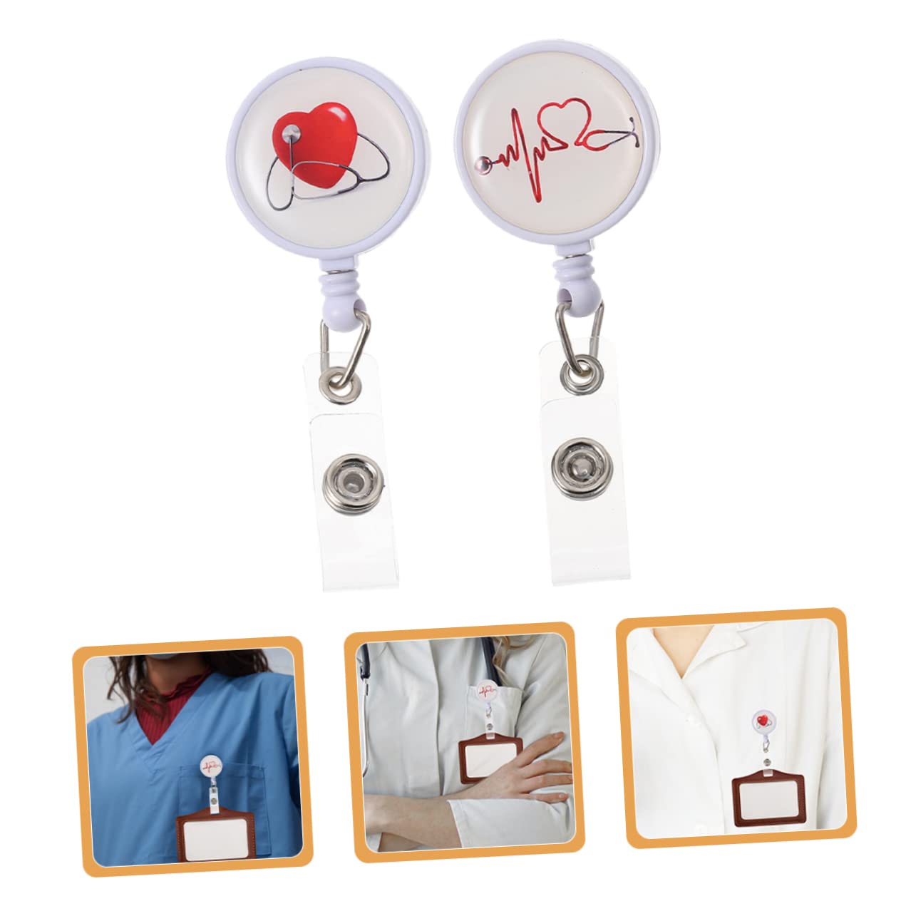 EXCEART 10pezzi Portabadge Retrattile Per Clip Per Tesserino Con Design Fiore Per Ufficio e Scuola Facile Da Usare e Riutilizzabile