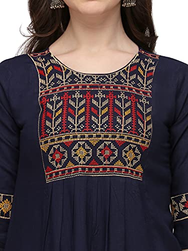 Image of Riva Enterprise Rayon Fabric with Embroidery Stitched Top