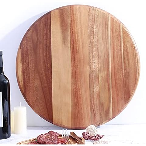 Heavy Duty Wood Lazy Susan Turntable, (20inch) Extra Large Acacia Kitchen Countertop Dinner Table Bearing Plate | Rotating Organizer Tray Disc Grazing Tray Cheese Board Charcuterie Platter Cover