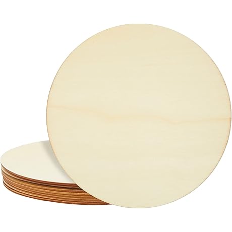 Juvale 10 Inch Round Wood Circle for Crafts, Embellishments, and DIY Projects (10-Pack)