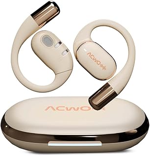 ACwO Dwots Sense OWS Wireless Over Ear Earphones|Situational Awareness|15Mm Titanium Drivers|65 Hours Playback|BT V5.4|Secure Fit|4 Mics with ENC|40Ms Low Latency|Equaliser Modes (Silver Cream)