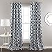 Lush Decor Edward Trellis Room Darkening Window Curtain Panel Pair, 84 inch x 52 inch, Navy, Set of 2, 52 x 84