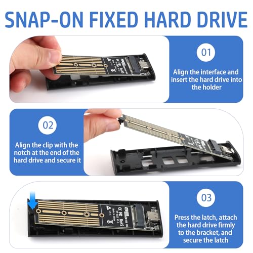 Carcasa SSD M.2 NVMe USB C 3.2 Gen 2 10Gbps, Caja Externa para Disco Duro PCIe m.2 y M+B Key 2230 2242 2260 2280 hasta 4TB, Adaptador M.2 a USB con UASP Trim, No Compatible con SATA - imagen 6