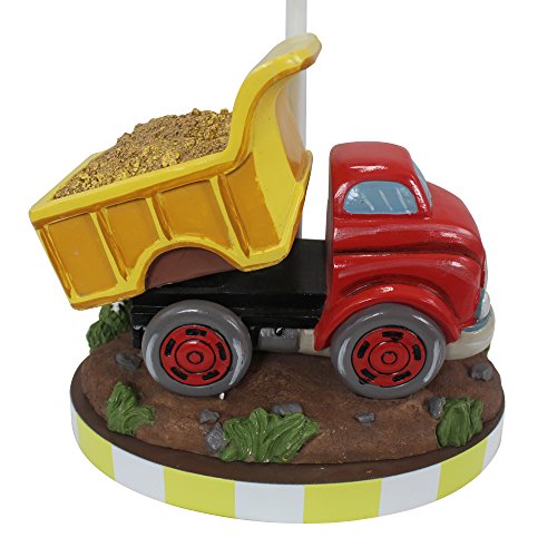 Fantasy Fields - Transportation Thematic Kids Table Lamp - Imagination Inspiring Hand Painted Details & Lead-Free Water-Based Paint for Kid's Bedroom - Red Truck,Multicolor - Thumbnail 4