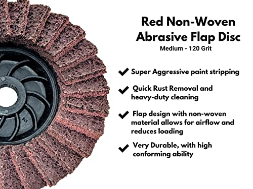 Line10 Tools 5Pc Flap Discs Angle Grinder Variety Pack With 5/8-11 Threaded Arbor For Stripping, Surface Prep, Buffing, And Polishing #TOP4