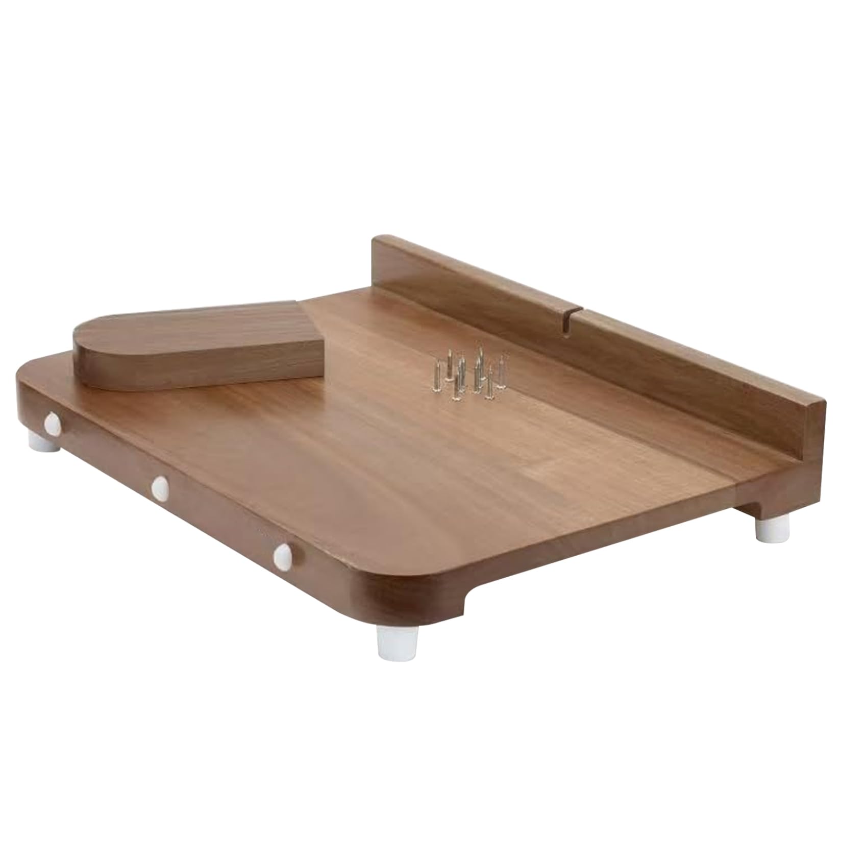 Tabla de cortar con una mano, tabla de cortar adaptable con una mano, ayuda para picar de madera para discapacitados con púa, fondo antideslizante y superficie lisa para carne de frutas y ve