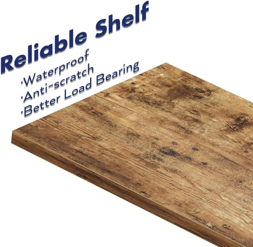 شولوفس رف كتب من 5 طبقات منظم تخزين خزانة للمنزل والمكتب وحدة رفوف قائمة بذاتها لغرفة النوم عرض باطار معدني المعيشة (بني ريفي)