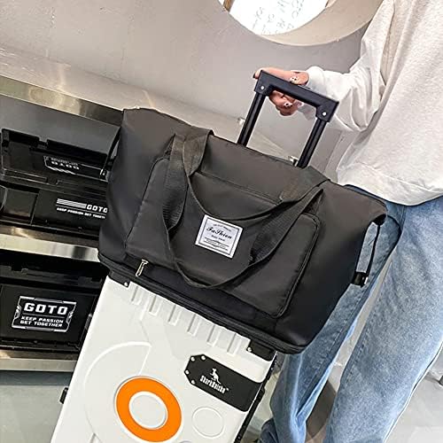 ZHIHETOS Foldable Duffle Bag 20L ~ 50L Large Capacity Folding Travel Bag Portable Lightweight Waterproof Oxford Fabric for Travel Gym Sports Lightweight Luggage Duffel-Black 8 ZHIHETOS Foldable Duffle Bag 20L ~ 50L Large Capacity Folding Travel Bag Portable Lightweight Waterproof Oxford Fabric for Travel Gym Sports Lightweight Luggage Duffel-Black