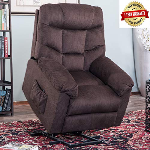 Harper&Bright Designs Power Lift Recliner Chair Upholstered Fabric with Remote Control for Living