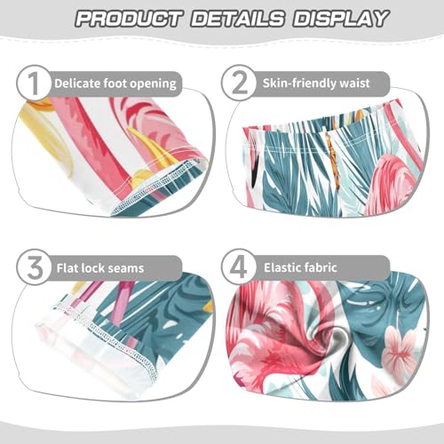 Toddler Girls Leggings Printed Yoga Pants Leggings Yellow Flower Flamingo for Kids3