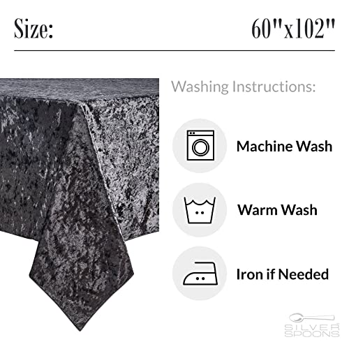 Rcz Décor Velvet Black Rectangle Tablecloth Washable Polyester Wrinkle Resistant 90” X 156” Decorative Table Cover Cloth For Halloween, Weddings, Parties And More 758 #TOP4