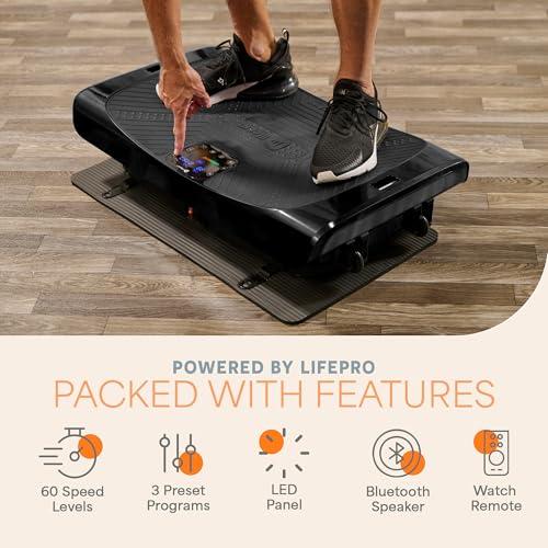 Image of Lifepro 4D Vibration Plate Exercise Machine - Triple Motor, 7 Presets, 60 Speeds Rumblex Plus /Pro Vibrating Platform with Wrist Remote - Whole Body Shaker Vibration Plate for Lymphatic Drainage