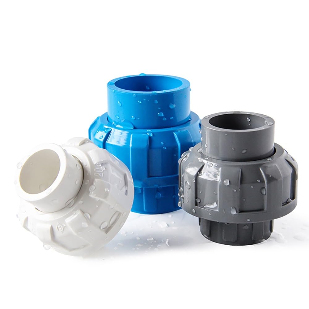 1 conector de unión de PVC duradero para riego y acuarios, junta de tubería azul de 50 mm para jardín, hogar y proyectos de bricolaje (azul, 25 mm)
