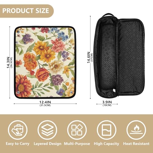Funda 2-en-1 para plancha y rizador de viaje floral miniatura 4