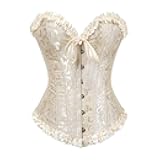 Corset Top Bustier Lingerie for Women Zipper Front Flower Sexy Burlesque Vintage