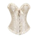 Corset Top Bustier Lingerie for Women Zipper Front Flower Sexy Burlesque Vintage