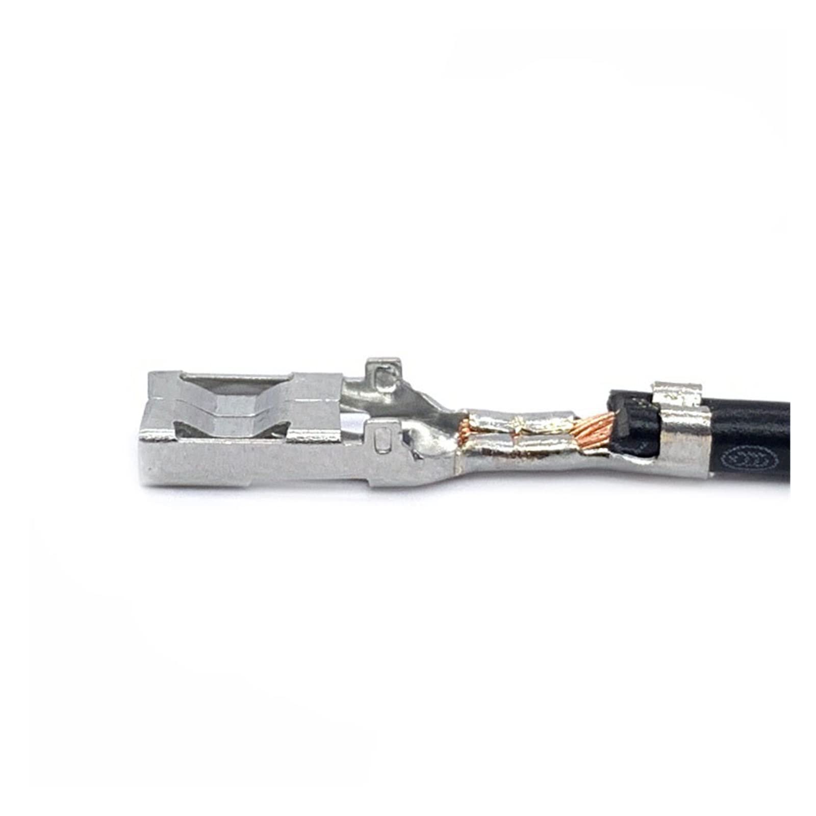 Hengliang Store Terminales de crimpado de Pines estañados de latón automático de 3,5mm Aptos for Empalme de Conector electrónico Hembra G118 H62 con Cable de 18AWG 170286-1