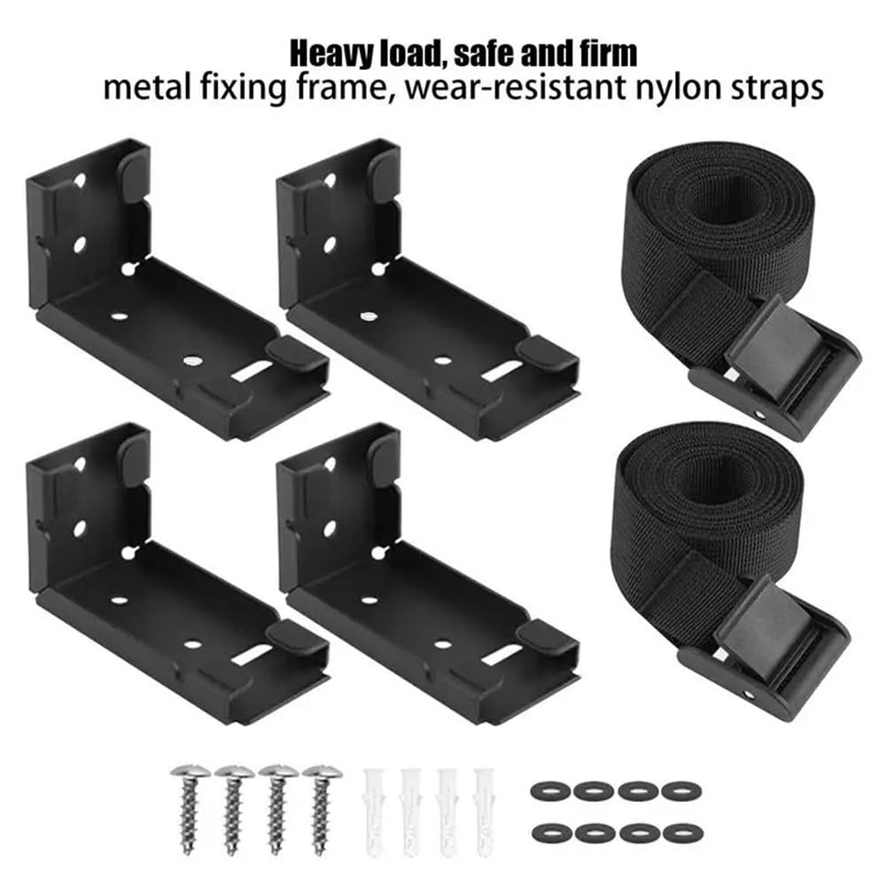 Salvaspazio Supporto for PC sotto la scrivania e a Parete, Cinghia Regolabile, Supporto Universale for CPU, Supporto for Torre PC, Nero per Case