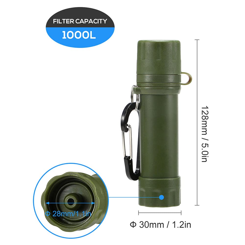 Personal Filtro Acqua Mini Portatile Purificatore Acqua Filtri 1000 L capacità Outdoor Sopravvivenza di Emergenza Paglia per Sport Esterni Campeggio Trekking