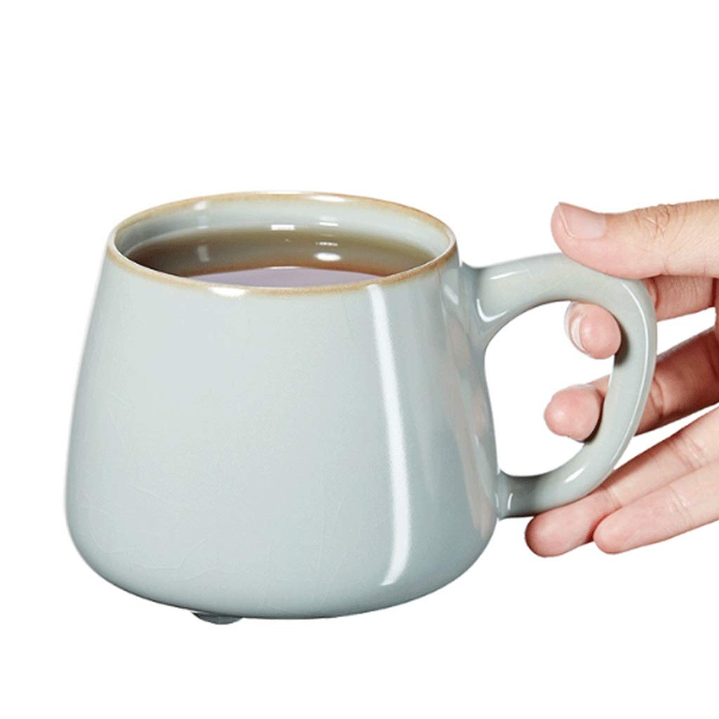 Keramik Becher Keramikbecher Große Kapazitätskapazität Home Kaffeetasse mit Griff Keramik Kaffeetasse for Home Office oder Schule Verwenden Sie 290ml Zuhause und Büro (Color : Blue)