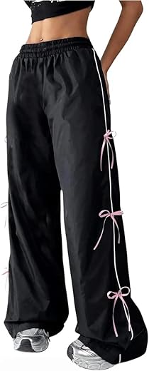 High-Waist Korean Baggy Pants | Oversized Wide-Leg Cargo Trousers | Loose-Fit Parachute Pants for Casual Wear | Trendy Com