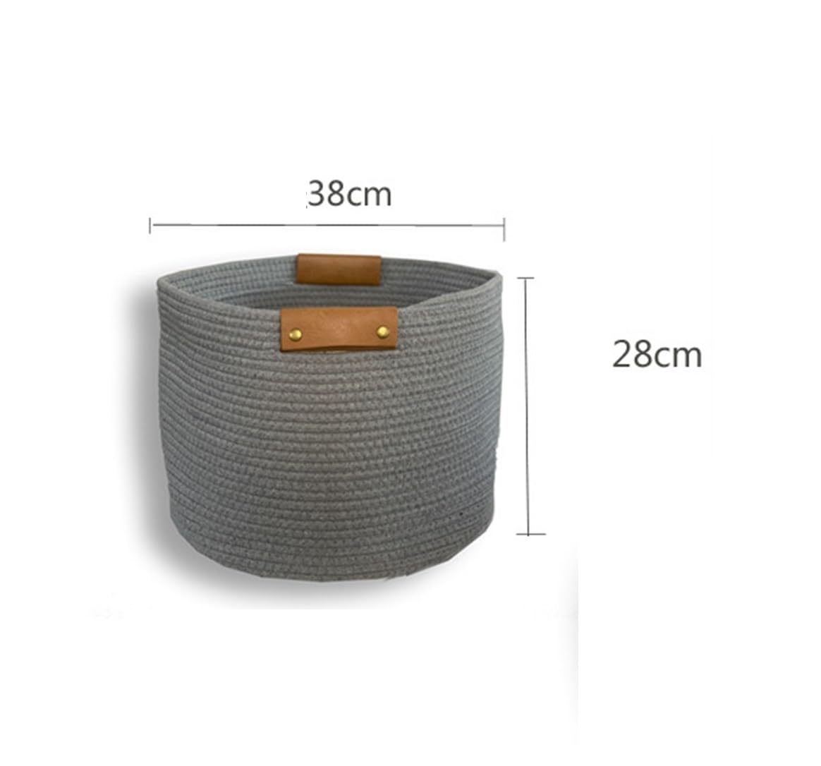 Kosz Na Pranie Kosz Na Bieliznę Kosz Na Pranie Z Tkanej Liny Bawełnianej Domowy Wiadro Organizer Pulpit Kosz Na Pranie Pojemnik Na Pranie Skrzynia Na Pranie (Color : C, Size : 38 * 28cm)