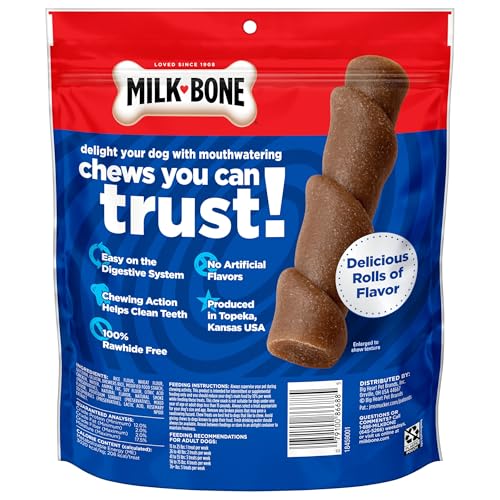 Image of Milk-Bone Flavor Rolls Chicken Doodle Dandy Rawhide Free Dog Treat with Chicken, 5-Count Bag