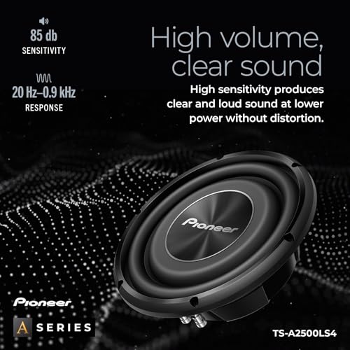 Image of Pioneer A-Series TS-A2500LS4 Shallow-Mount 10 inch Subwoofer 1200W Max | Shallow-Mount Subwoofer, Deep Bass in Tight Spaces