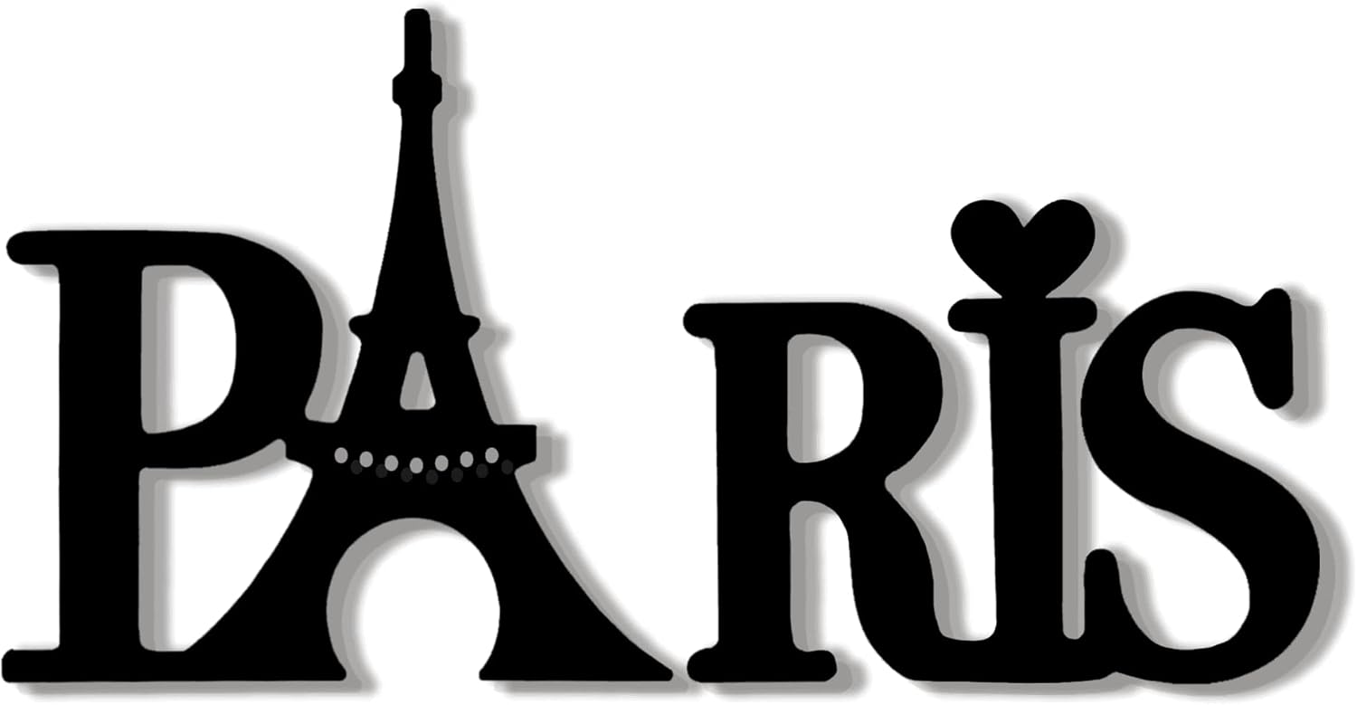 Paris Decor for Bedroom, Metal Paris Wall Decor, Paris Word Sign, Paris Themed Wall