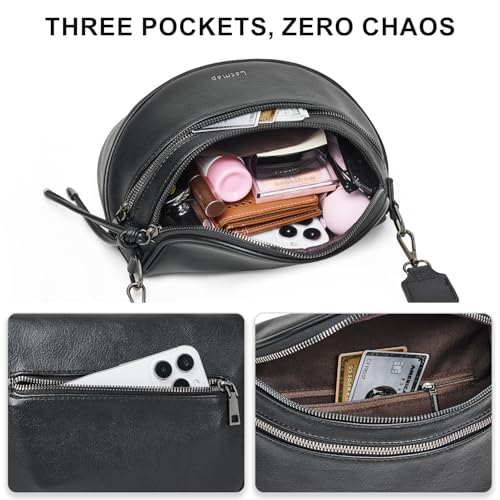 Image of Crossbody Sling Bags For Women Bum Purses Handbags Go Free Cross Body Fanny Packs For Woman Mon Shoulder Bag Gifts Black