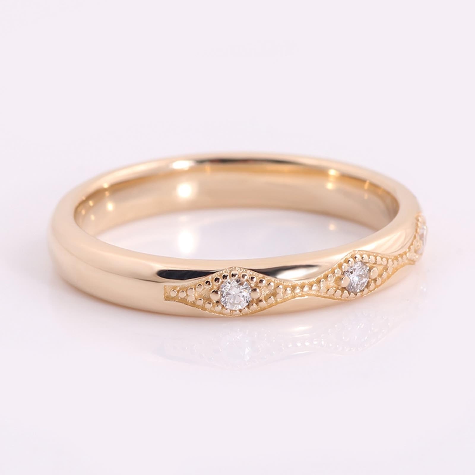 Bague en or jaune 9 carats/14 carats/18 carats pour petite amie, alliances infini avec moissanite