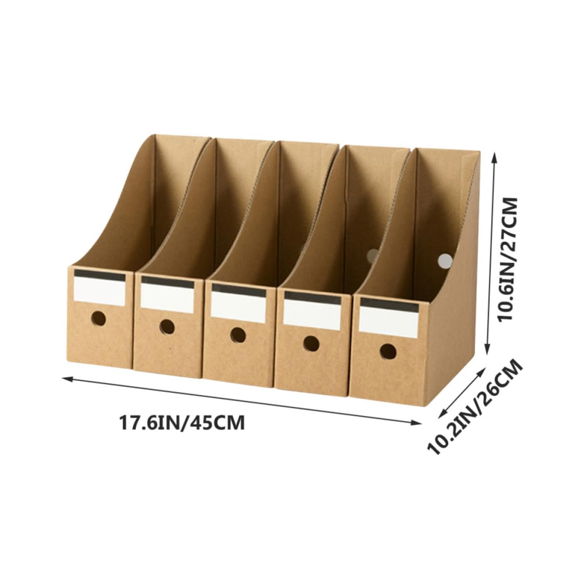 GALPADA Boîtes de Rangement Polyvalentes en Papier Kraft pour Documents et Magazines, Lot de 10 Pièces, Design Simple, Multi-fonction pour Bureau et Maison