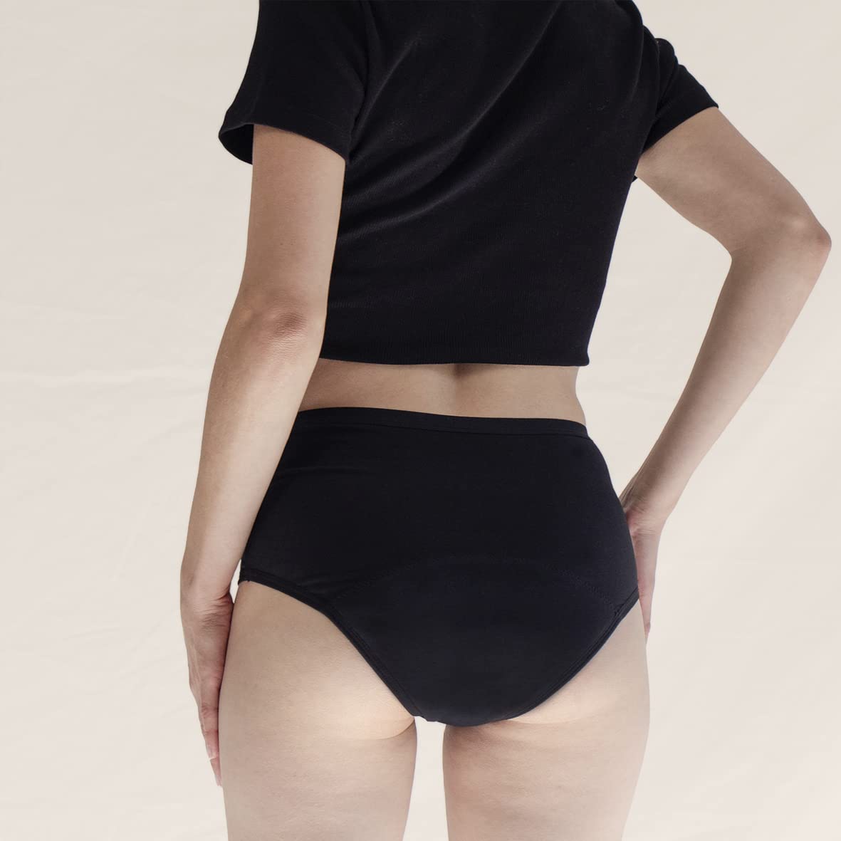 MYLILY® Periodenunterwäsche I Bio-Baumwolle I Periodenunterwäsche auslaufsicher I Nachhaltig & waschbar I Inkontinenz I Schwangerschaft & Wochenbett geeignet (3x High Waist Schwarz, S)