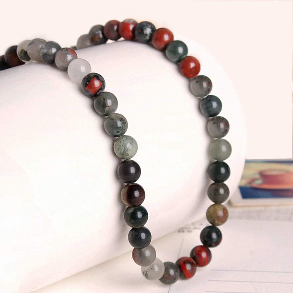 60pcs 6mm Natural African Bloodstone Beads Round Loose Gemstone Beads for Jewelry Making DIY Bracelet Necklace African Bloodstone 6mm