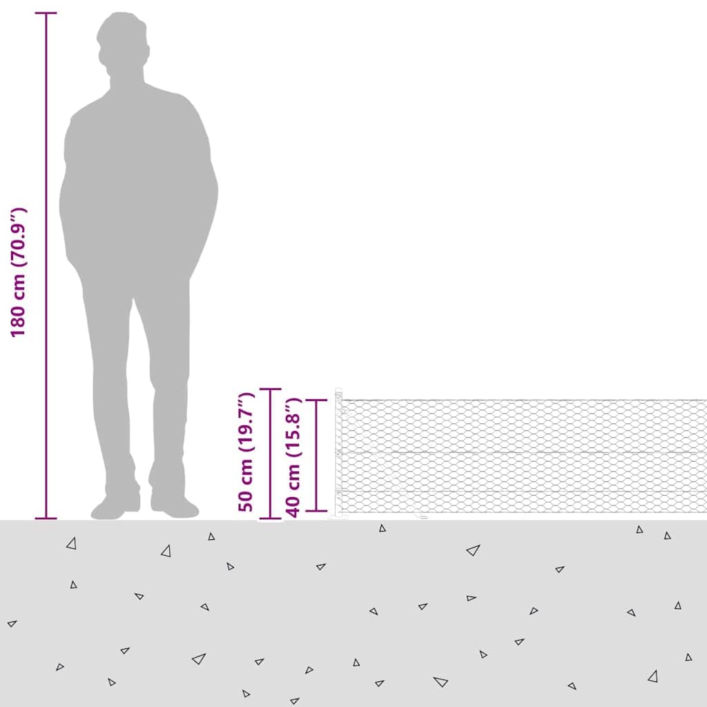 Geschweißter Drahtzaun 10 x 0,4 m mit Betonfundament, PVC-beschichteter Stahl, wetterbeständig, rost- und korrosionsbeständig, inklusive Zaunfeld, Pfosten, Spanner für Garten, Terrasse