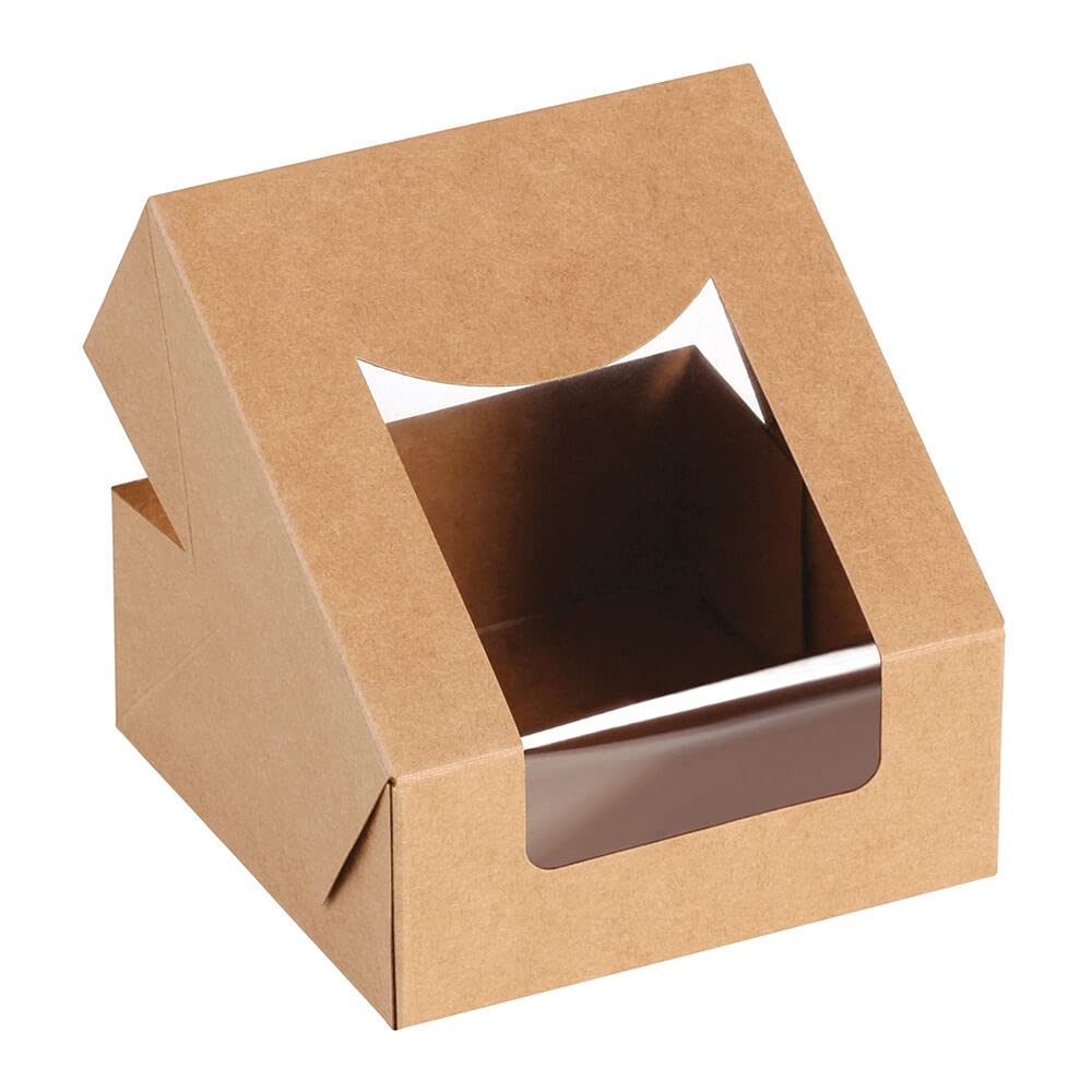 125 Food Box Snackbox mit Deckel und Sichtfenster aus PLA 12 x 12 x 5cm