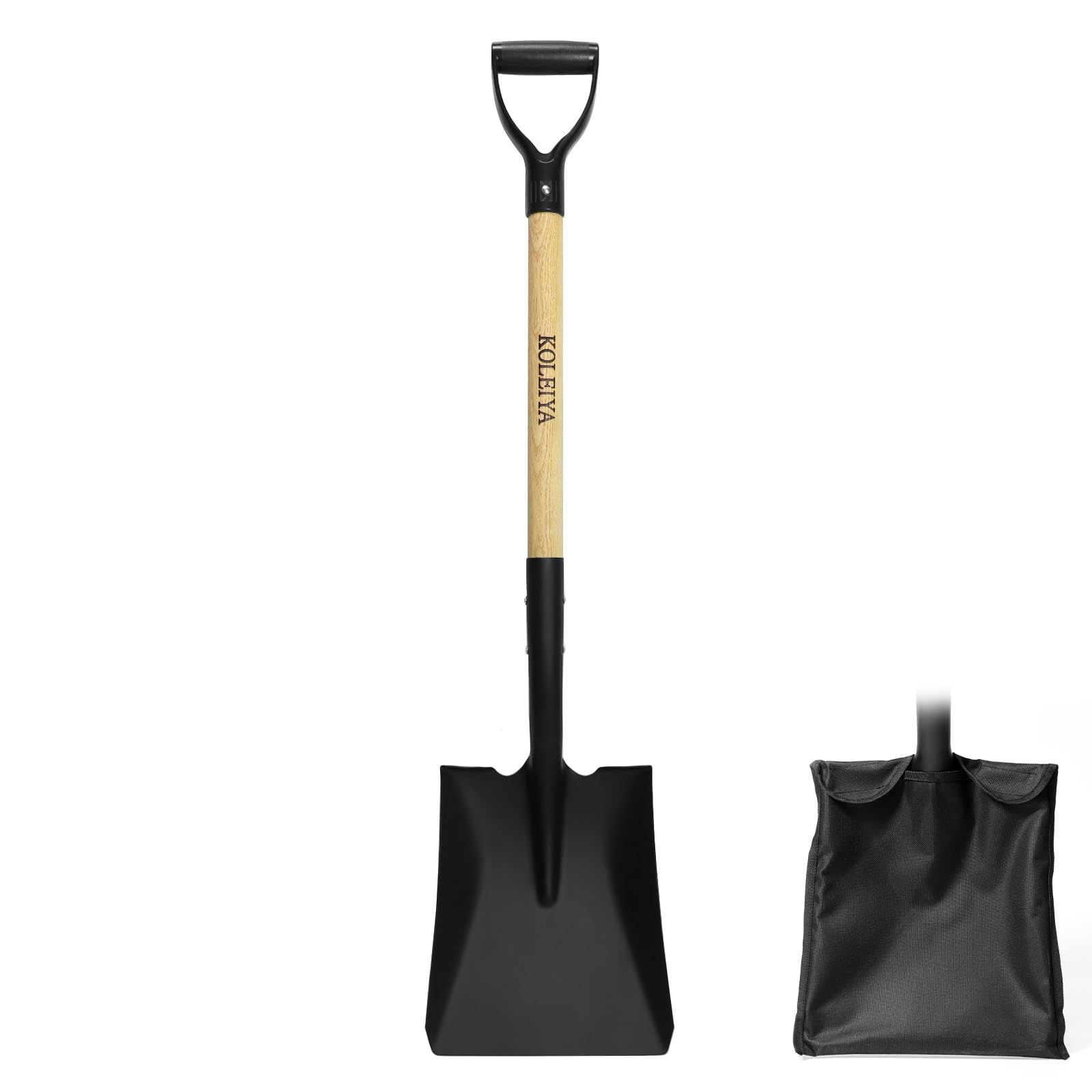 Flat Shovel,Transfer Shovel with D Handel and Heavy Duty Square Head for Landscaping,Gardening,Construction,Snow Shoveling and Yard Work,41-Inch,Metal+Wooden