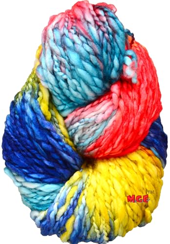 Image of M.G ENTERPRISE Knitting Yarn Thick Chunky Wool, Sumo Macaw 600 gm Best Used with Knitting Needles-VD Art-HCJ