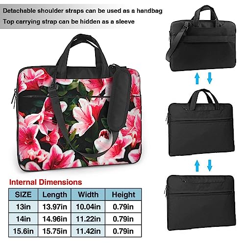 Bolsa de hombro para laptop de 15.6 pulgadas rosa floral y duradera 2