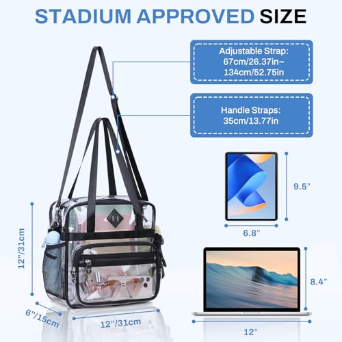 Image of PIG PIG GIRL Clear Tote Bag - 12x6x12 See Through Stadium Event Bag for Women