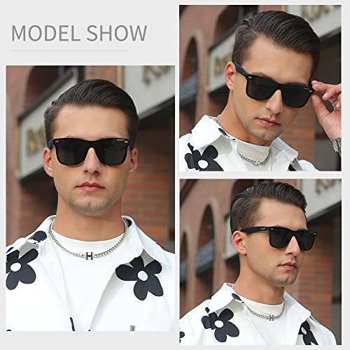 Image of grey jack Flat Top Lens Sunglasses,TR90 Retro One Piece Shades Polarized Sunglasses for Men Women 650