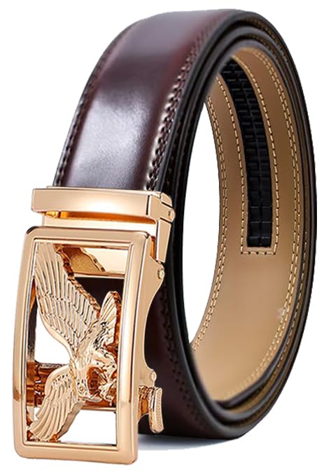 Image of WildHorn Men's Genuine Leather Belt for Men| Premium Auto-Lock Buckle | Adjustable up to 48 inch | Formal & Casual Wear | Micro-Adjust Fit | Stylish Gift Box Included