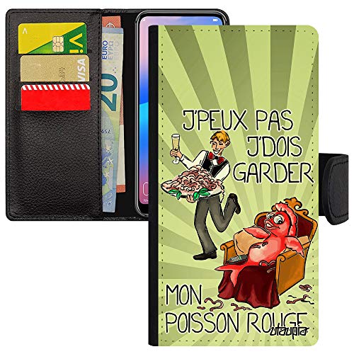 Coque iPhone 15 Pro caoutchouc humour étui rabat antichoc vert
