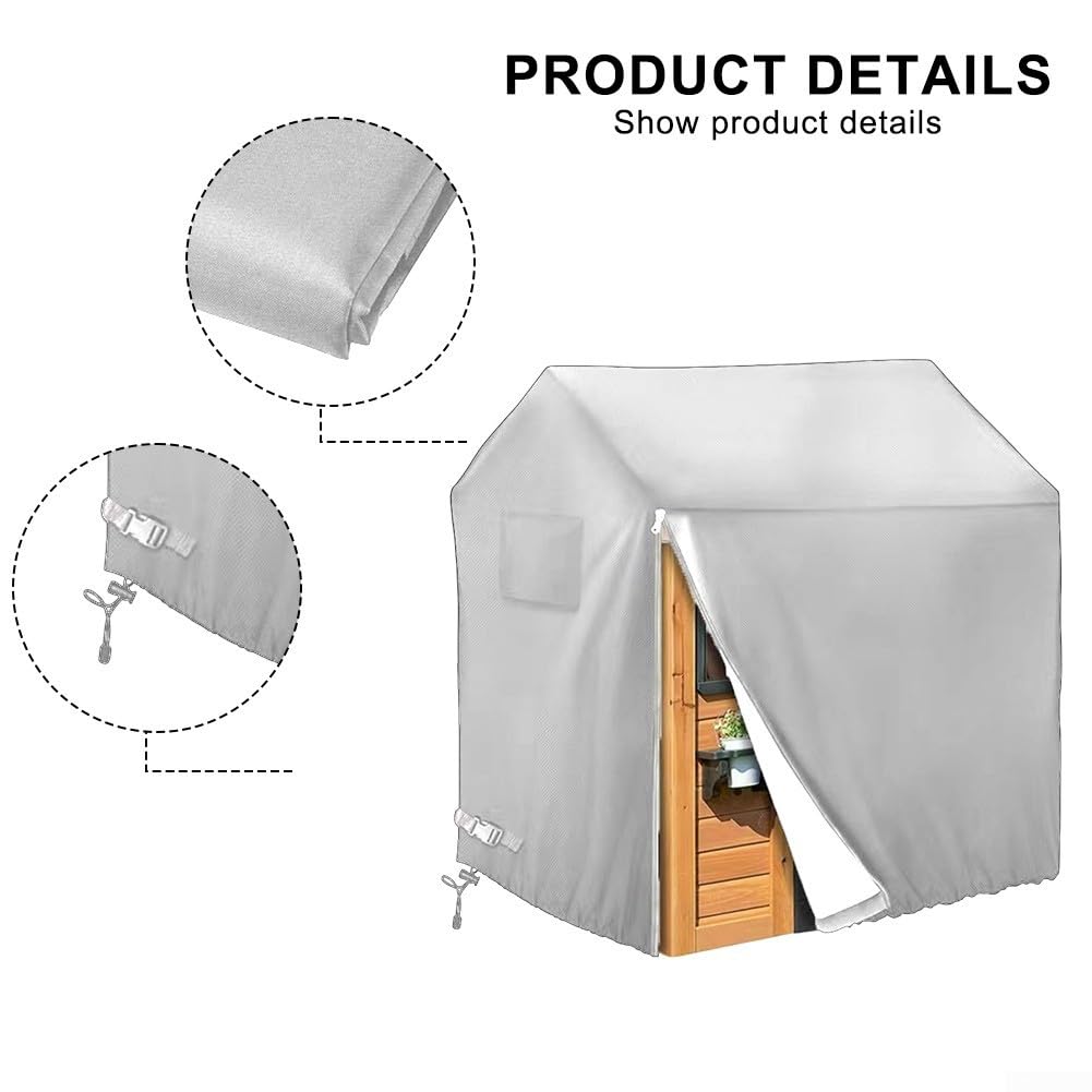 Funda de tela Oxford 210D para casa de juegos, impermeable, para exteriores, protección de casa de juegos, con cordón en la parte inferior, 110 x 120 x 140 cm, 145 x 145 x 160 cm (110 x 120 x 140 cm)