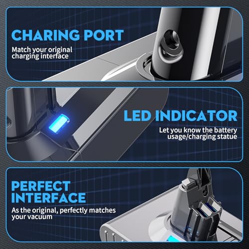 Image of Upgraded 21.6V 7000mAh Replacement for V8 Battery 215681 967834-05 Compatible with V8 SV10 Absolute /Animal /Motorhea /Fluffy Carbon Fiber SV10 Cord-Free Handheld Vacuum Li-ion,Filters