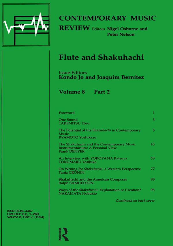Flute and Shakuhachi (Contemporary Music Review Book 8)